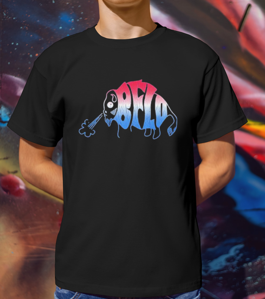 Bflo Buffalo Graphic Red Blue Gradient Buffalo T-Shirt