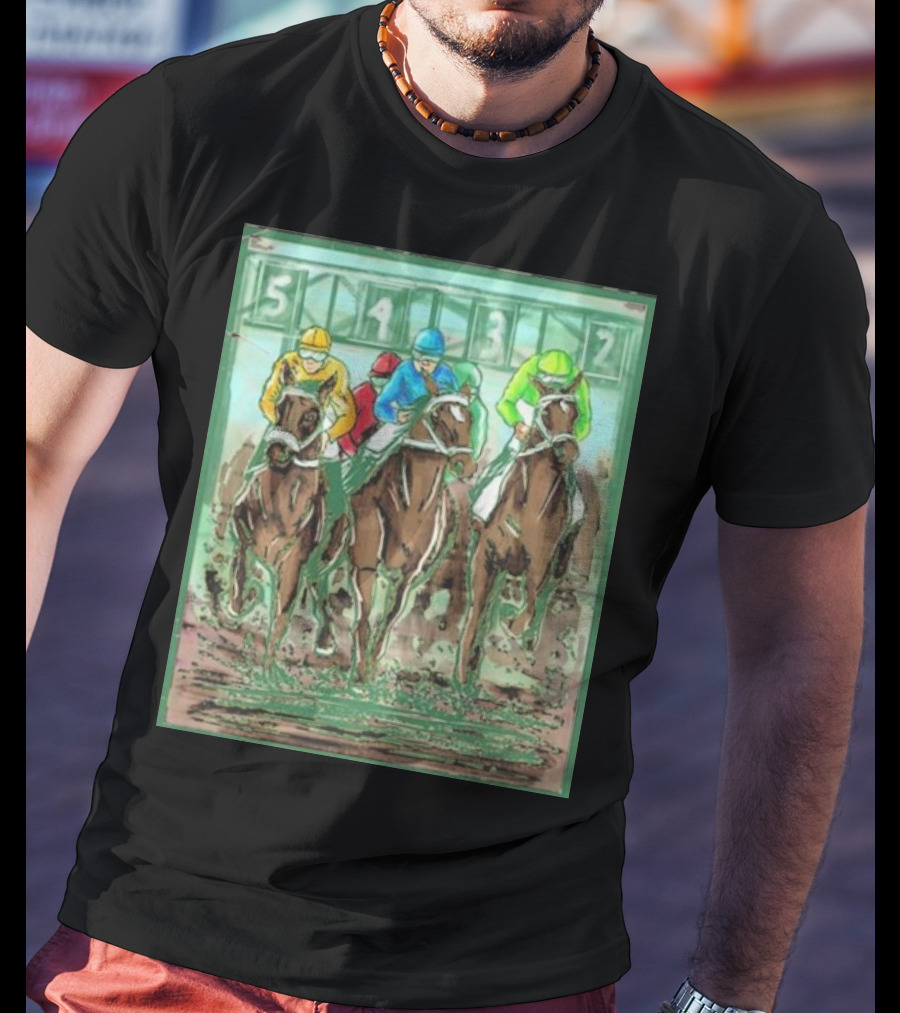 Horse Races Numbered Jockeys Competition T-Shirt