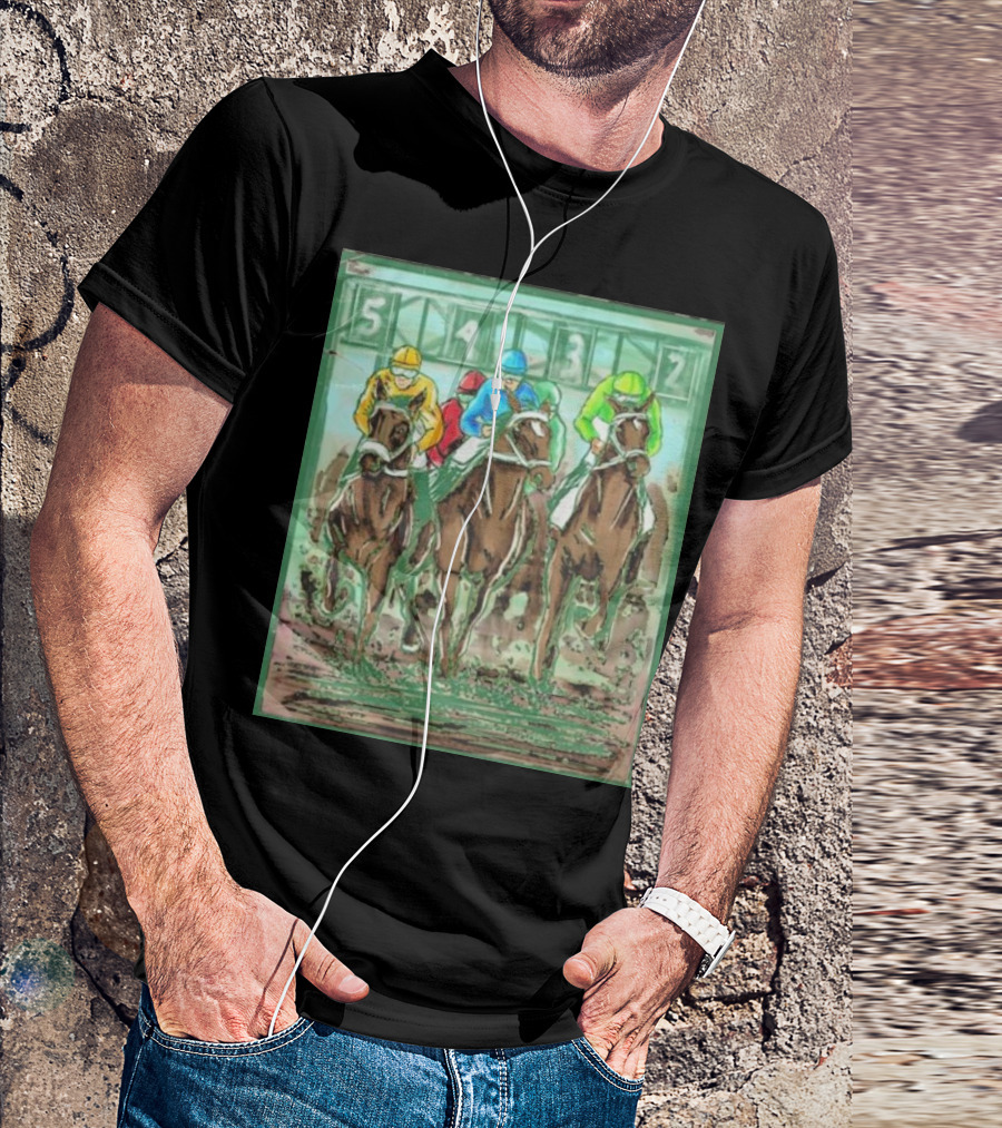 Horse Races Numbered Jockeys Competition T-Shirt