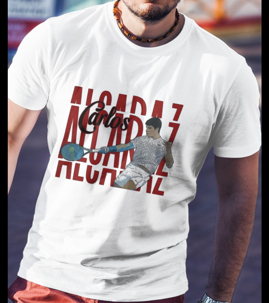 Carlos Alcaraz Dynamic Tennis Action T-Shirt