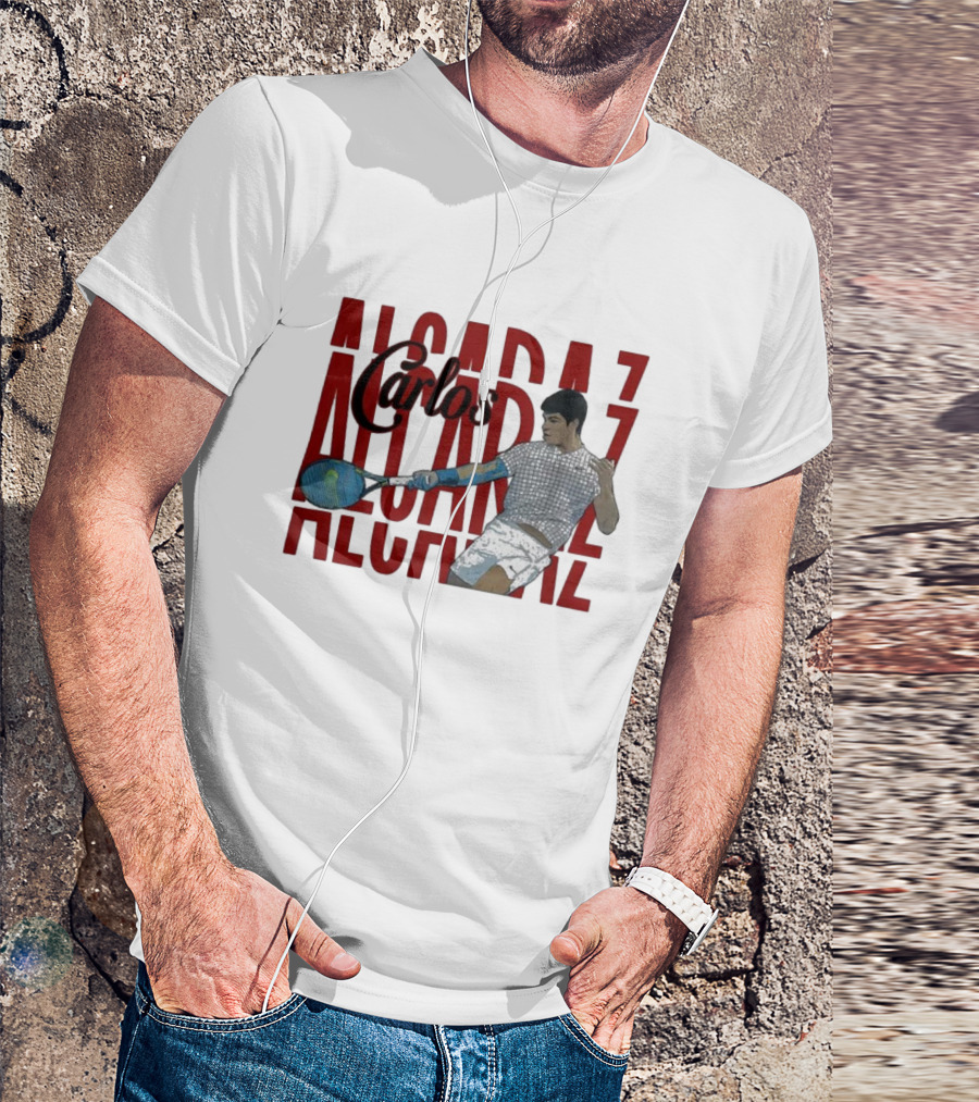 Carlos Alcaraz Dynamic Tennis Action T-Shirt