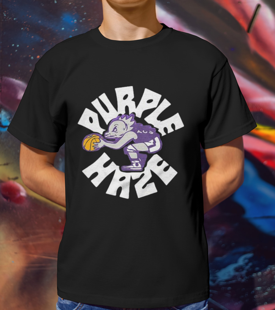 TCU Basketball Purple Haze Frog Basketball Player T-Shirt