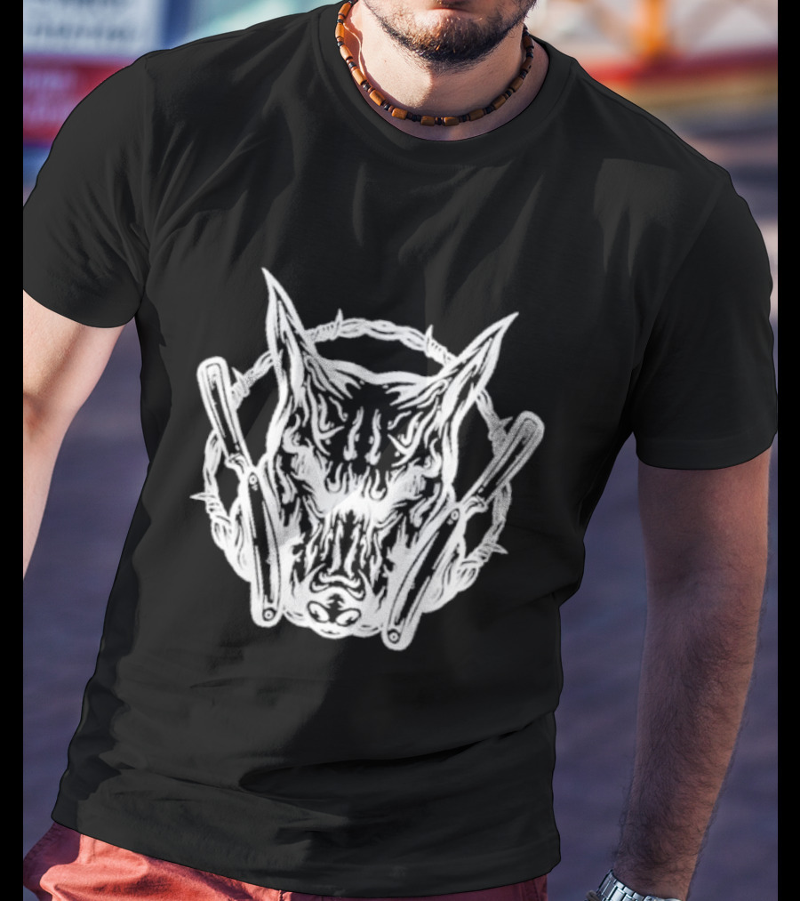 Otis Cogar Barbed Wire Doberman Razor T-Shirt