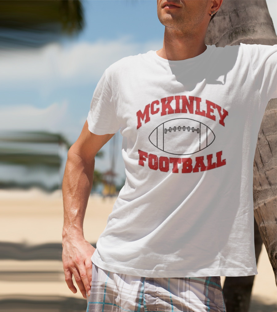 Mckinley Football Team Vintage Red Text Football T-Shirt