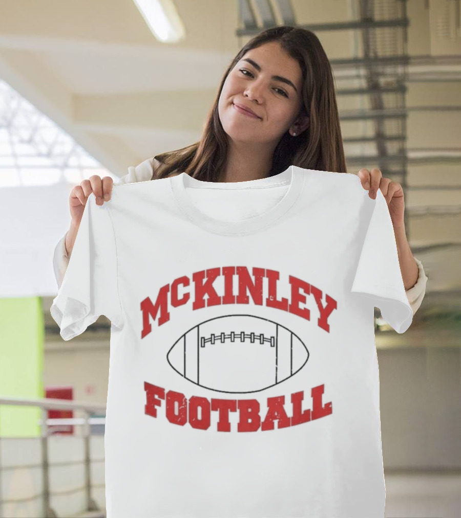 Mckinley Football Team Vintage Red Text Football T-Shirt