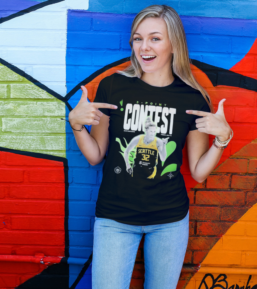 SamI Whitcomb Seattle 32 3-Point Contest Friday July 14 WNBA T-Shirt