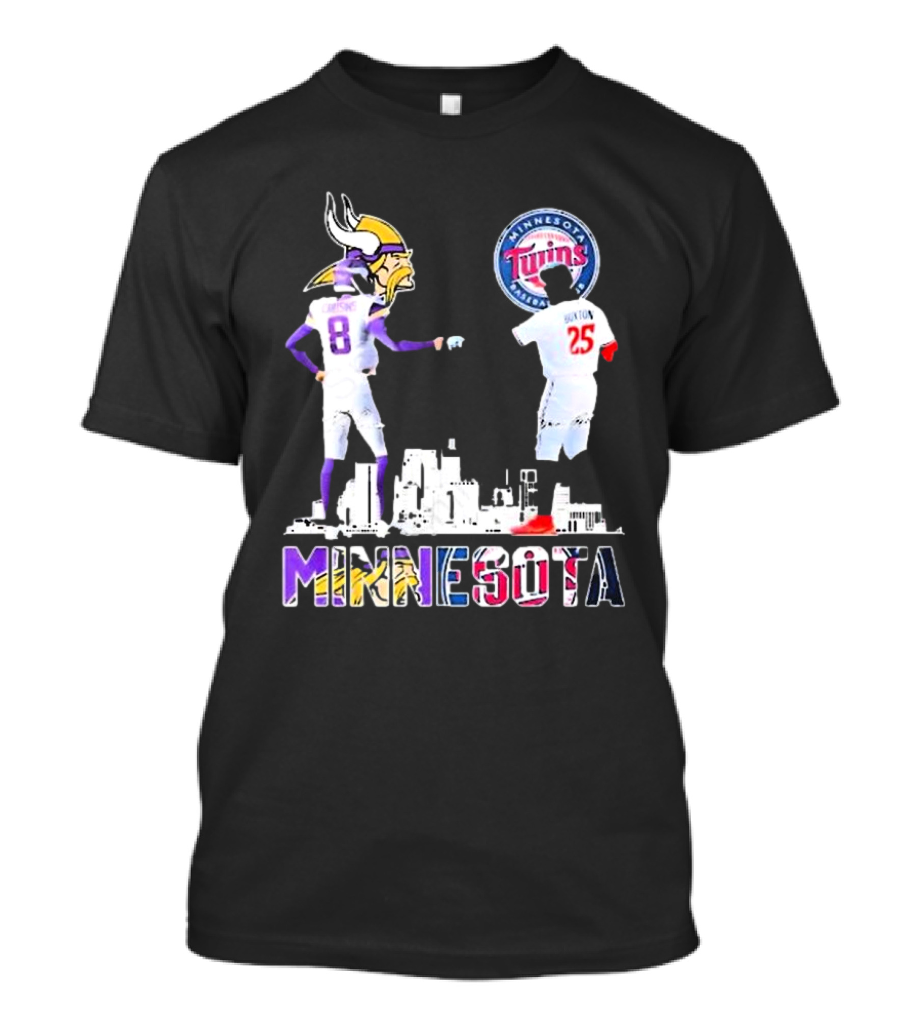 Minnesota Vikings Kirk Cousins And Twins Byron Buxton Icons T-Shirt
