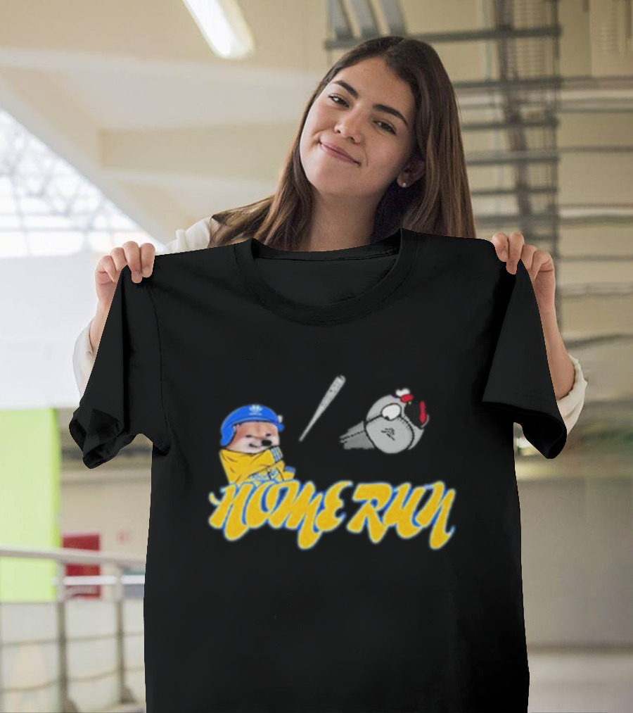 NAFO Baseball Home Run Meme Dog Batting Helmet T-Shirt