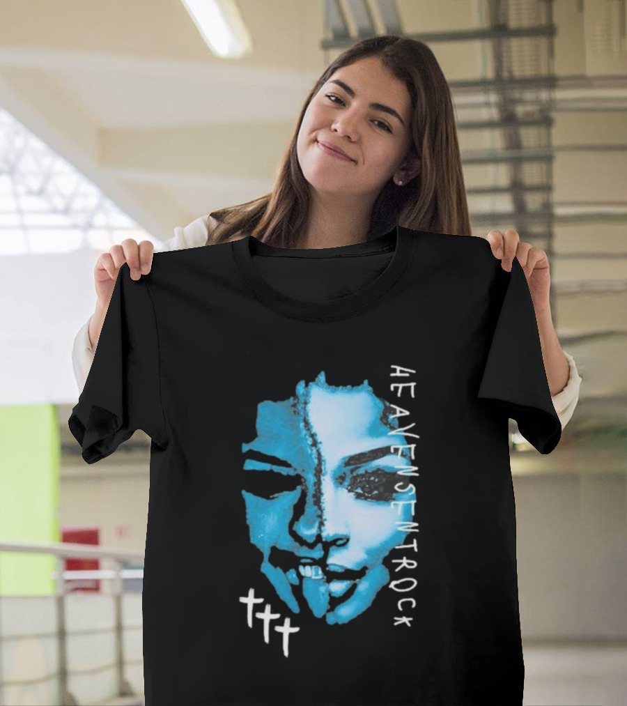 HEAVENSENTROCK Face Blue Art With Cross Symbols T-Shirt