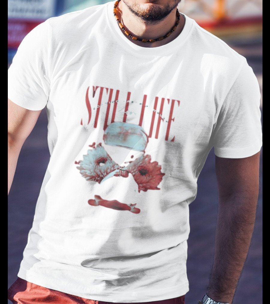 STILL LIFE Nothing Lasts Forever Flowers Hourglass T-Shirt