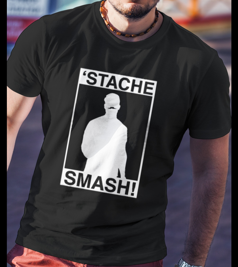 'Stache Smash Silhouette Mustache Bold Contrast T-Shirt