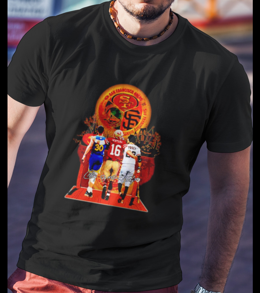 San Francisco 49ers Giants Golden State Warriors Halloween Curry Montana Posey T-Shirt