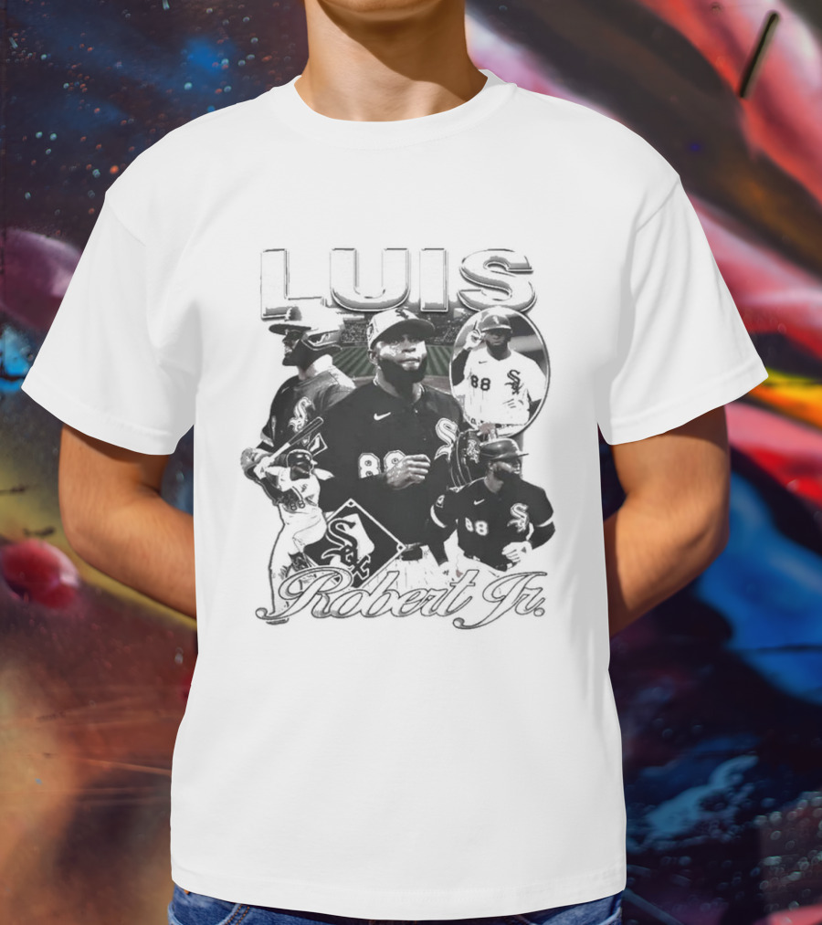 Luis Robert Jr. Chicago White Sox Baseball Multi-Image Collage T-Shirt