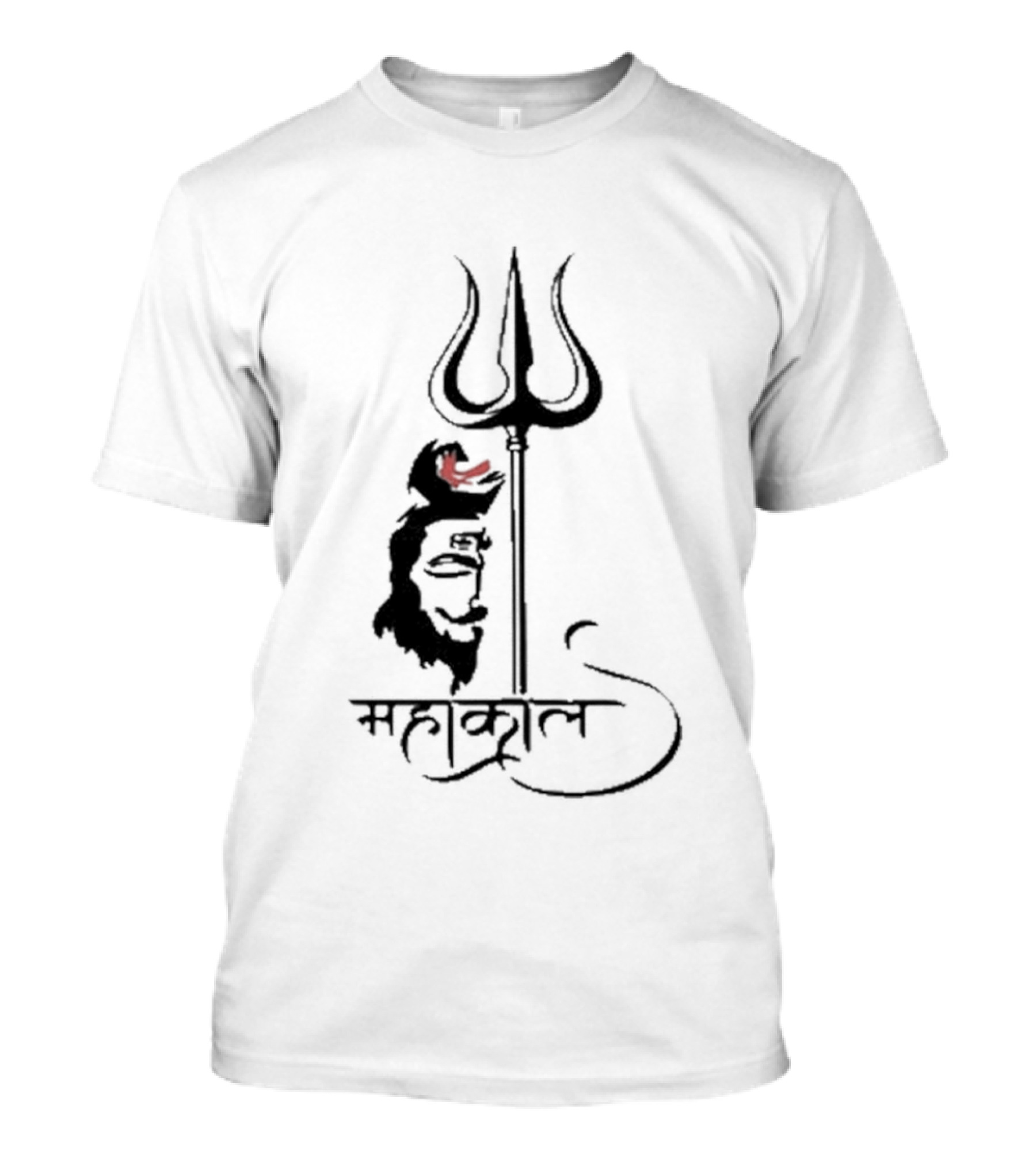 Mahakal Trishul Shiva Face Sketch T-Shirt