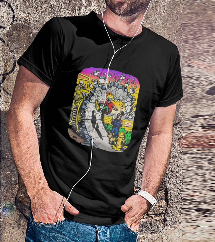 Jimbo Phillips No Skateboarding Bulldozer Character T-Shirt