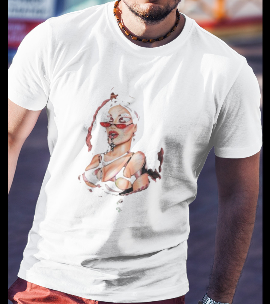 Kylie Sonique Love Goth Style In Edgy Outfit And Red Glasses T-Shirt