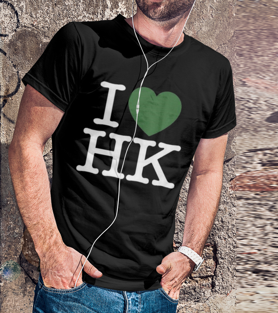 Robert Saleh I Love HK Green Heart T-Shirt