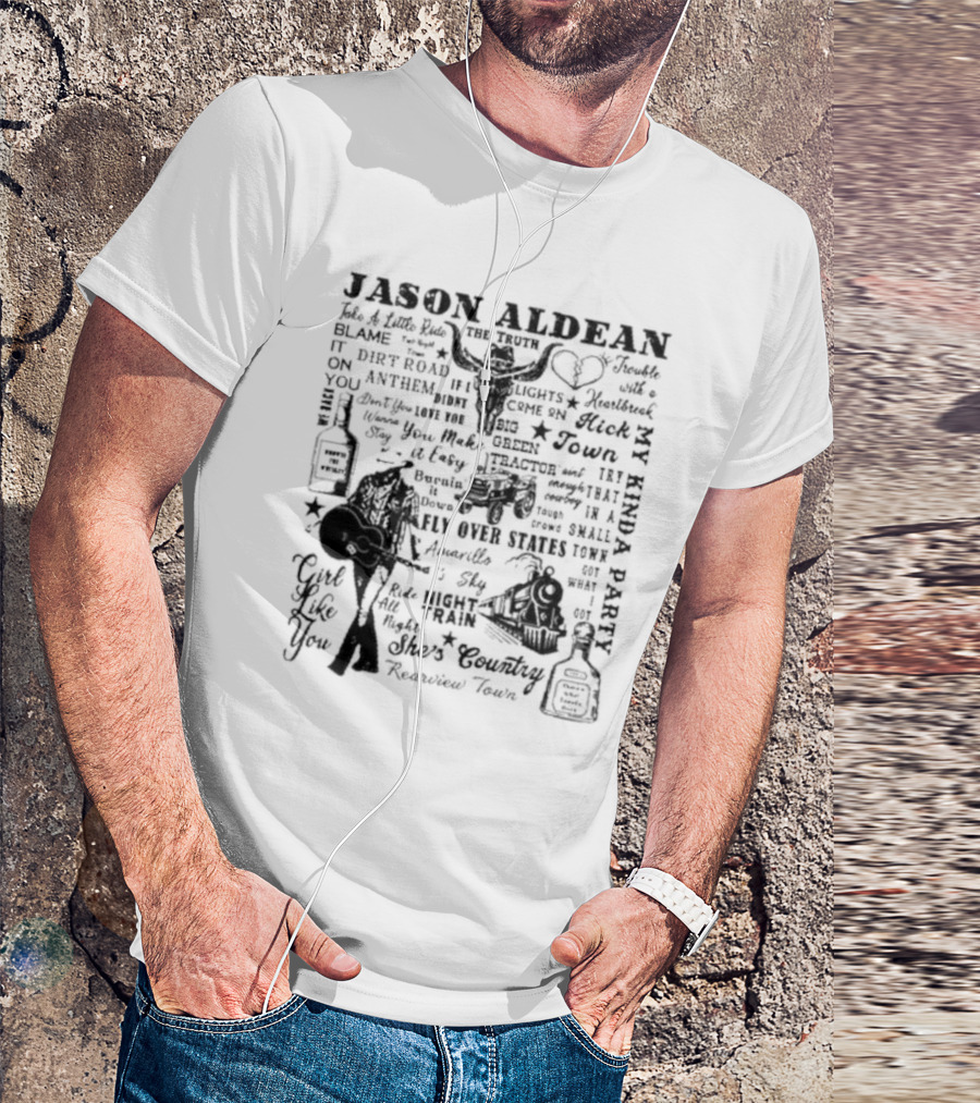 Jason Aldean My Kinda Party Night Train She's Country Girl Like You T-Shirt