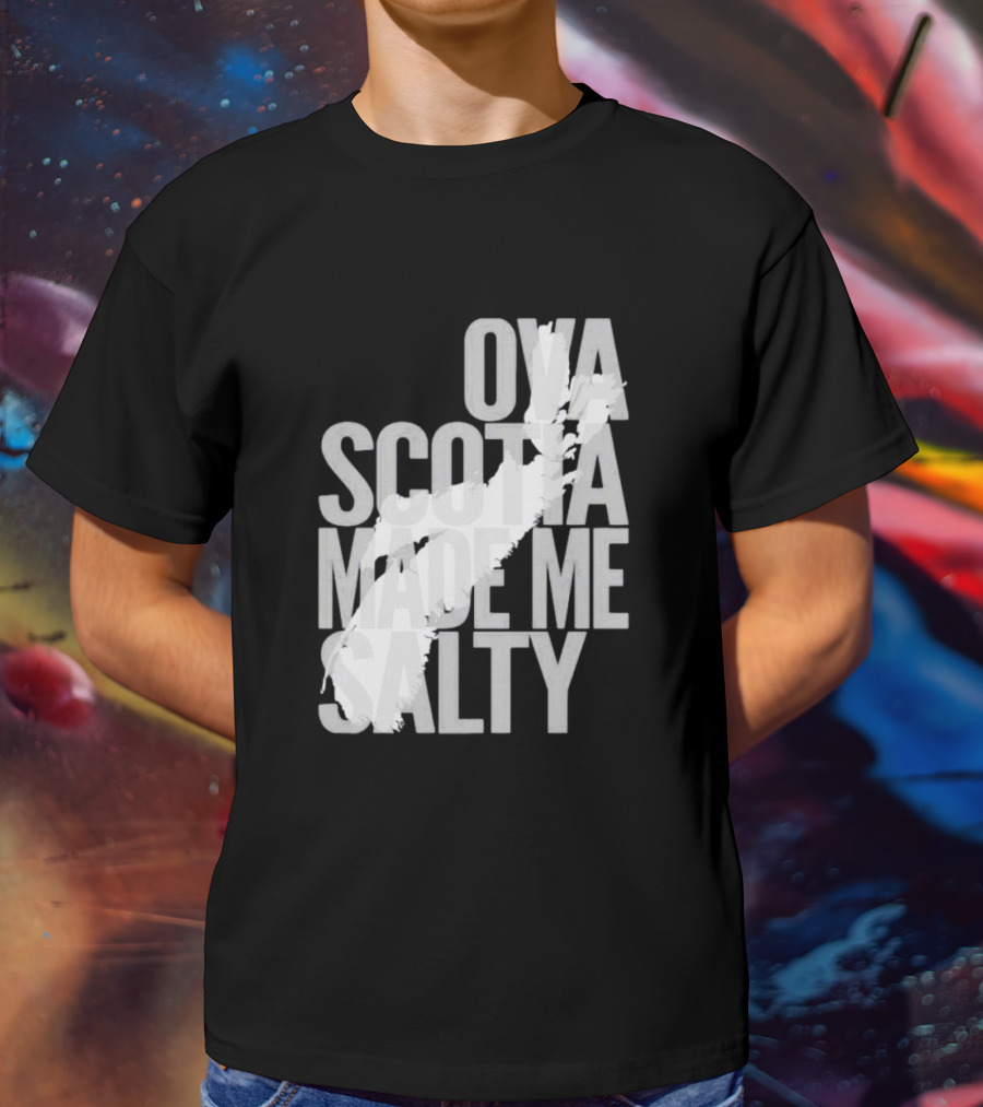 Nova Scotia Made Me Salty Ova Coast Map T-Shirt