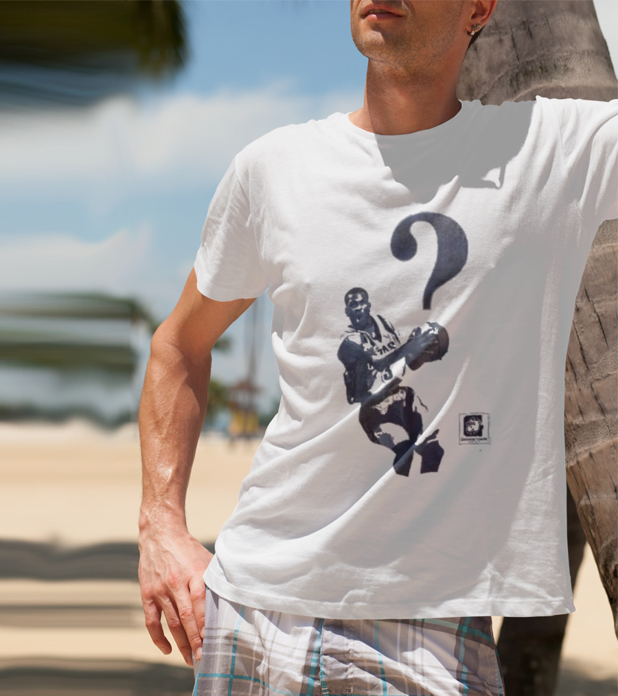 The Answer Georgetown University Allen Iverson Basketball Icon With Question Mark T-Shirt