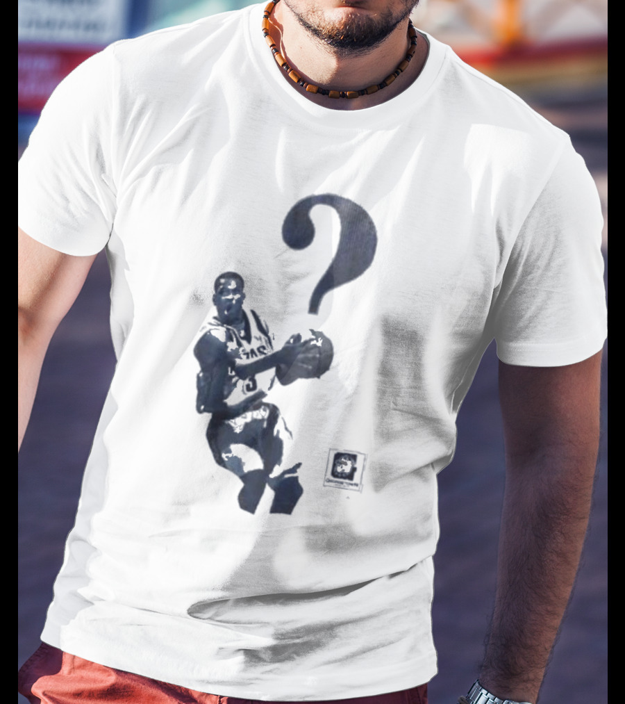 The Answer Georgetown University Allen Iverson Basketball Icon With Question Mark T-Shirt