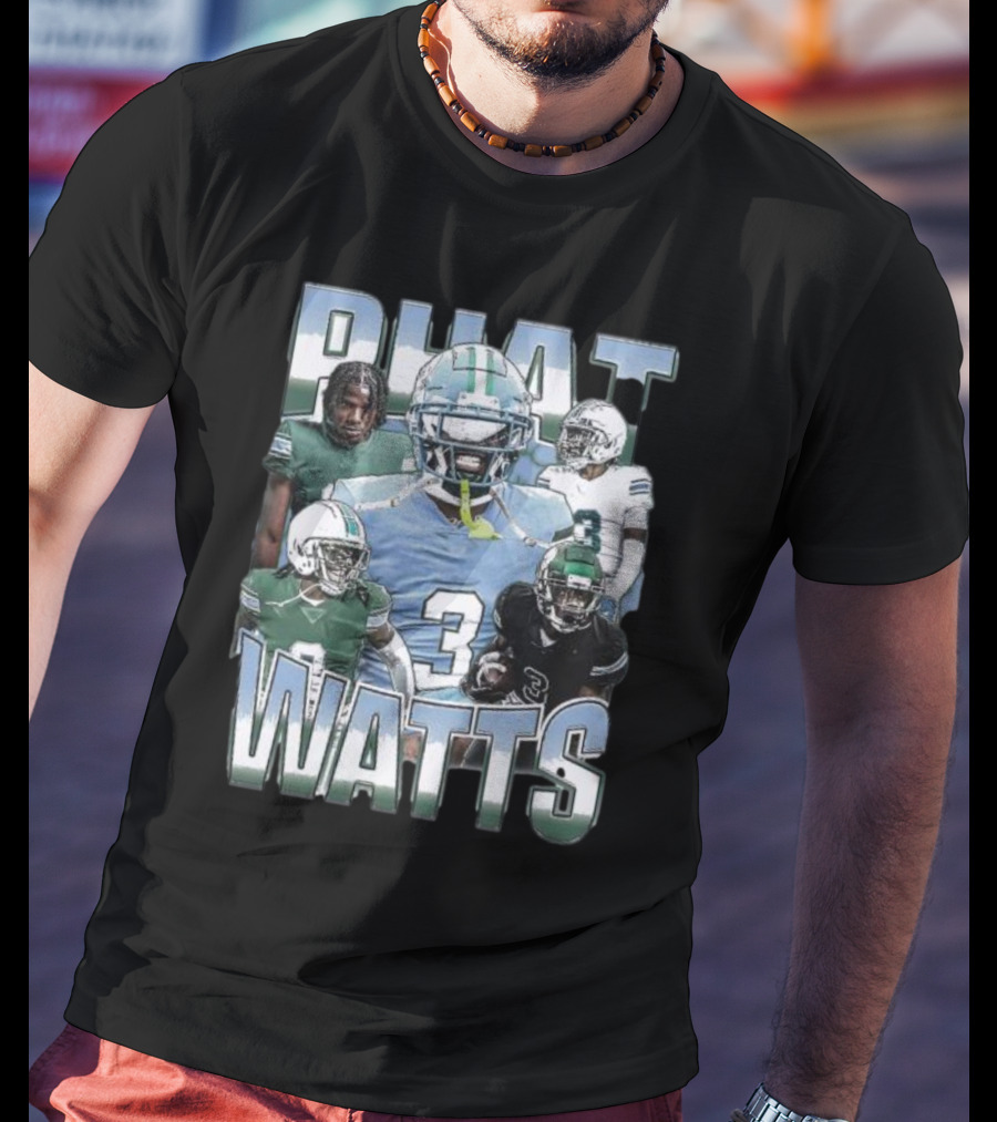 Phat Watts Tulane Green Wave Football Player Collage T-Shirt