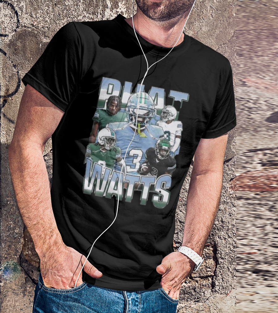 Phat Watts Tulane Green Wave Football Player Collage T-Shirt