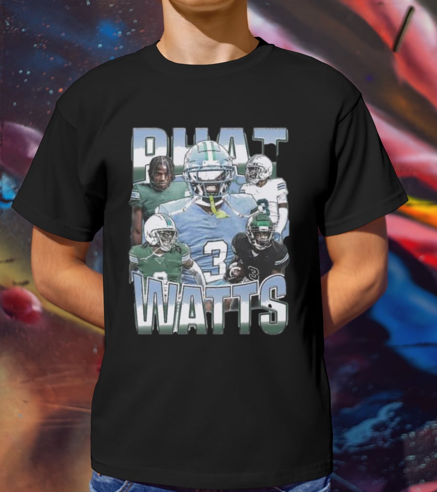 Phat Watts Tulane Green Wave Football Player Collage T-Shirt