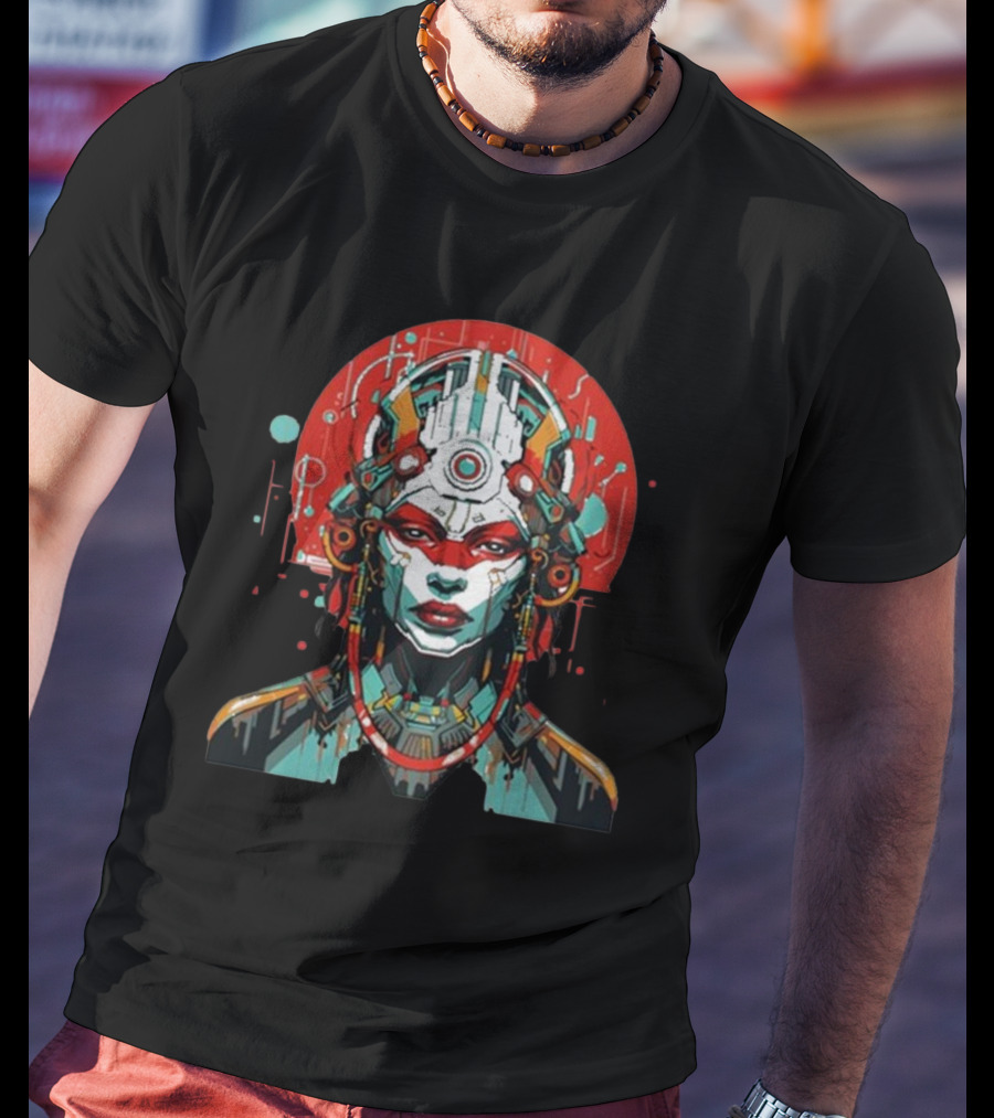 Eclipse Of Eternity Cyberpunk Futurist AI T-Shirt