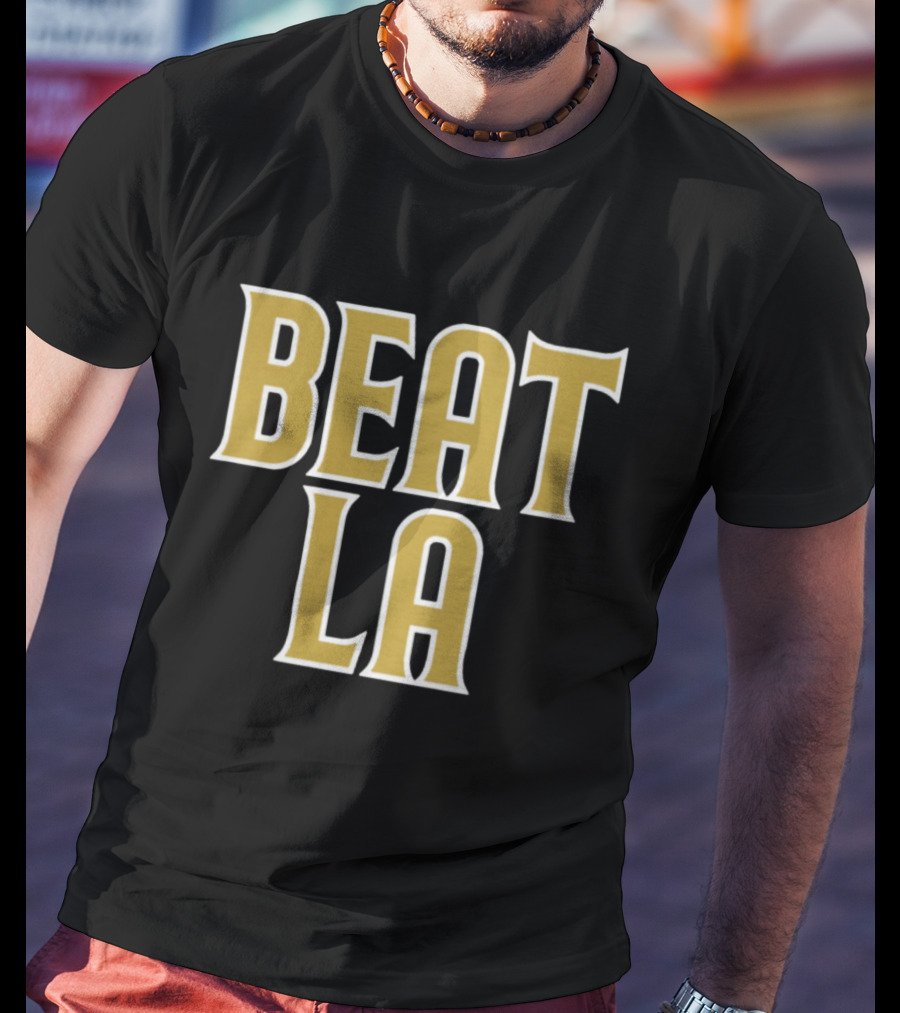 San Diego Beat LA Brown Text T-Shirt