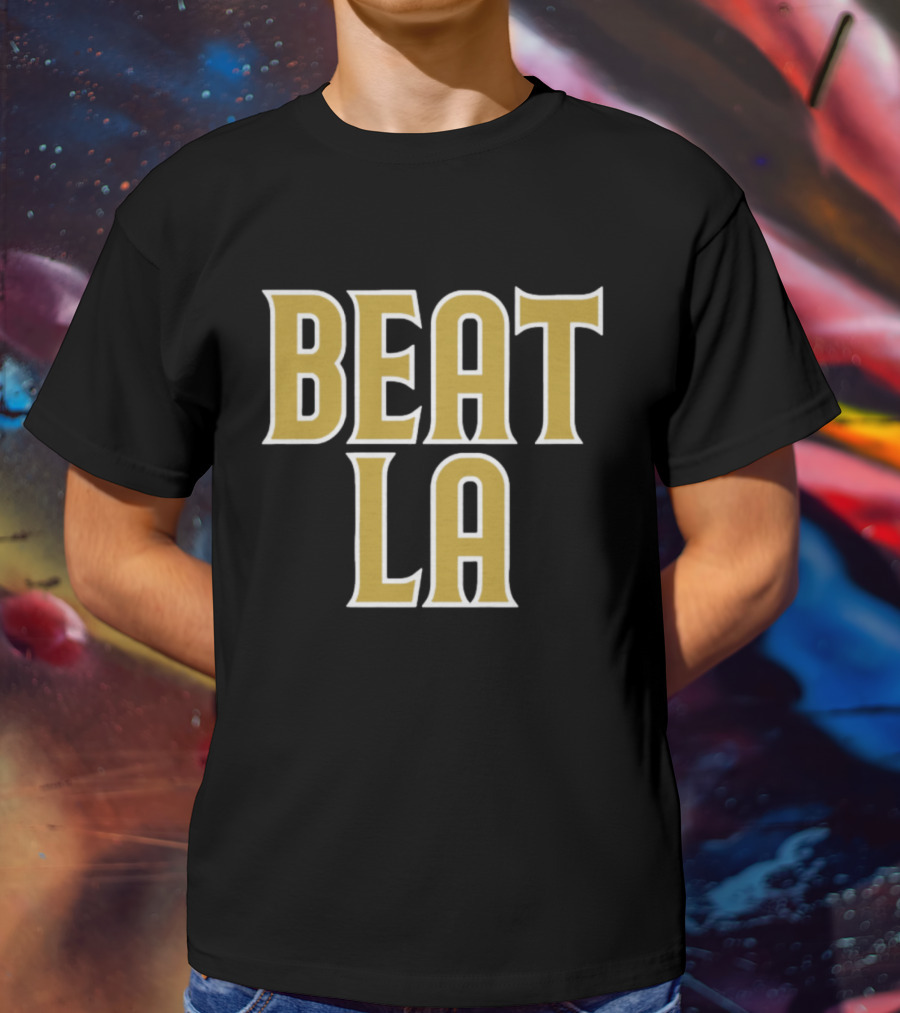 San Diego Beat LA Brown Text T-Shirt