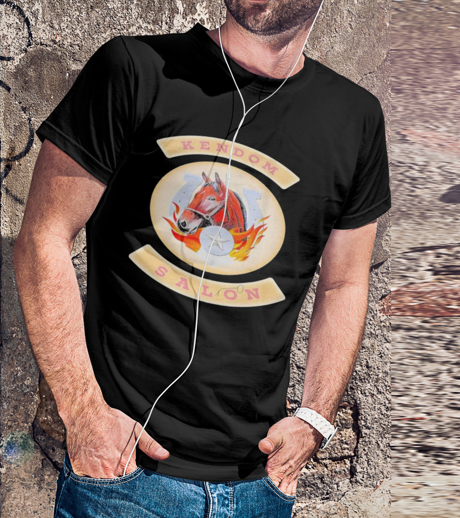Kendom Saloon Horse Horseshoe Star Flames T-Shirt