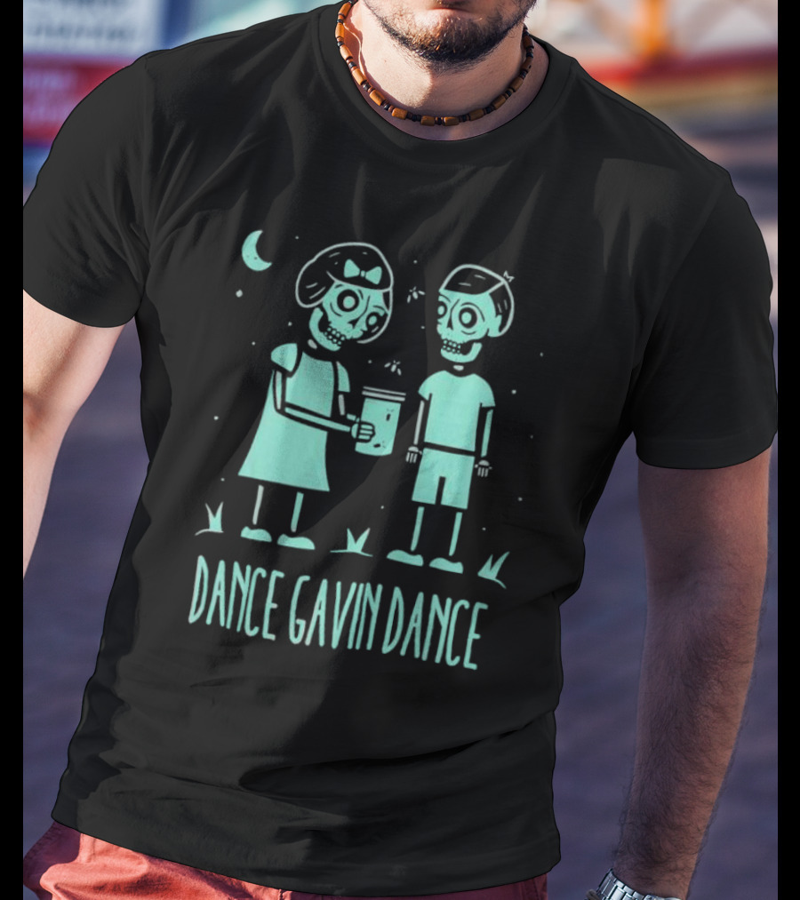 Blue Skull Dance Gavin Dance Under Moonlit Night T-Shirt