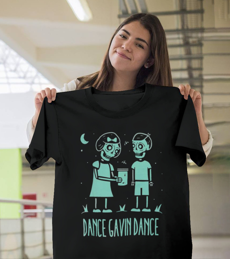 Blue Skull Dance Gavin Dance Under Moonlit Night T-Shirt