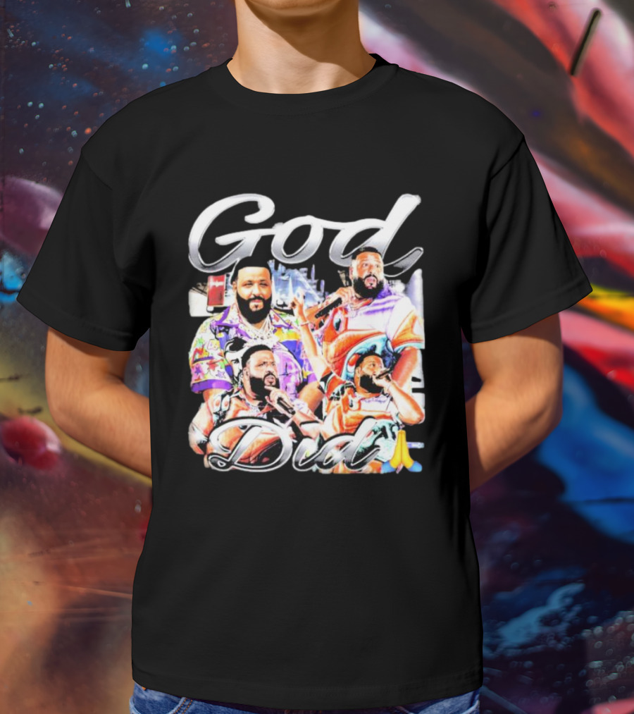 DJ Khaled God Did Graphic Illustration Prayer Hands T-Shirt