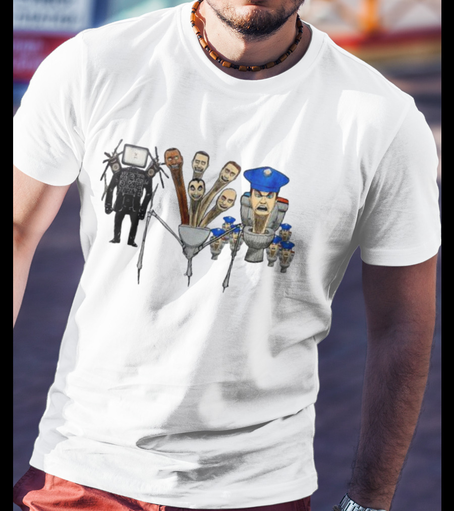 Skibidi Toilet Meme Character Mashup Extravaganza T-Shirt