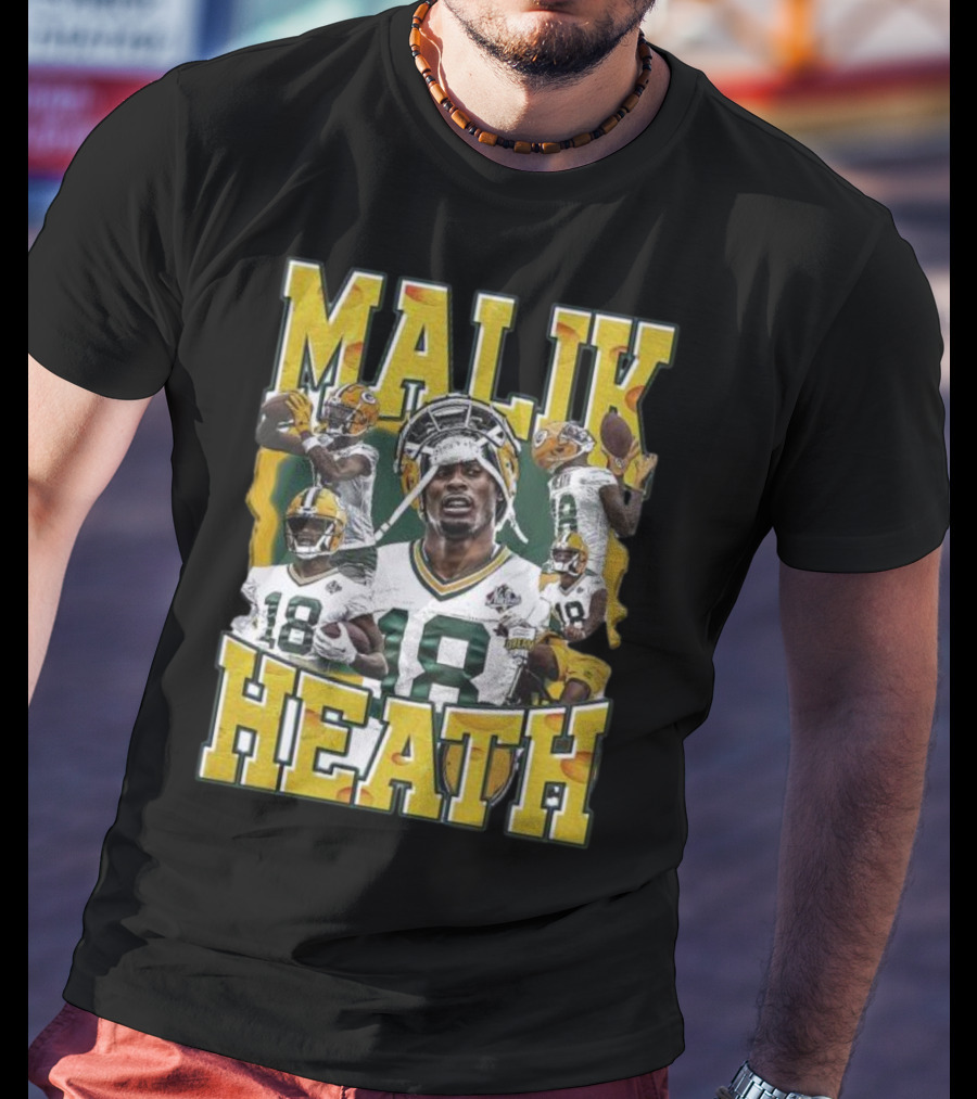 Malik Heath Green Bay Packers Football Player Collage T-Shirt