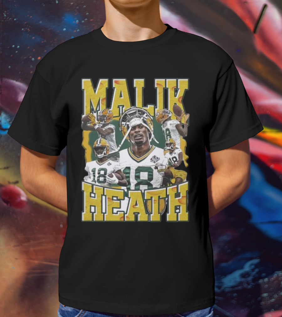 Malik Heath Green Bay Packers Football Player Collage T-Shirt