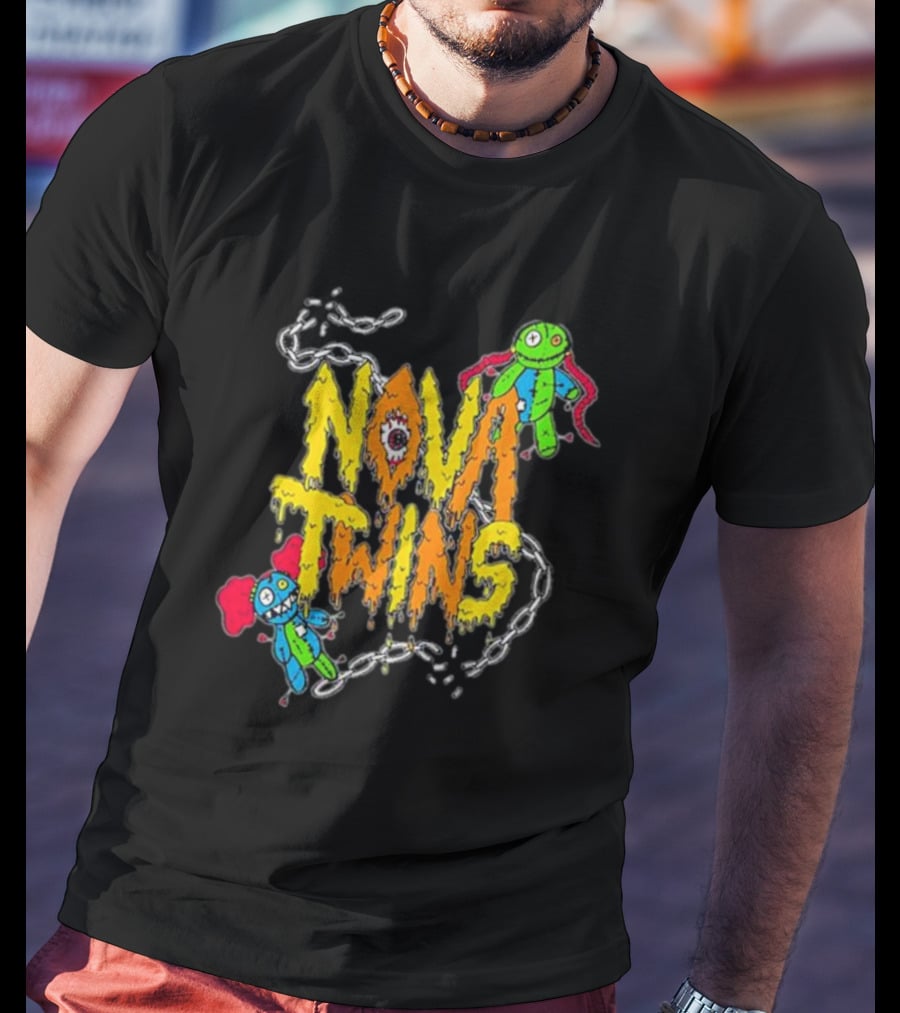 Nova Twins Voodoo Dolls With Chains And Colorful Characters T-Shirt