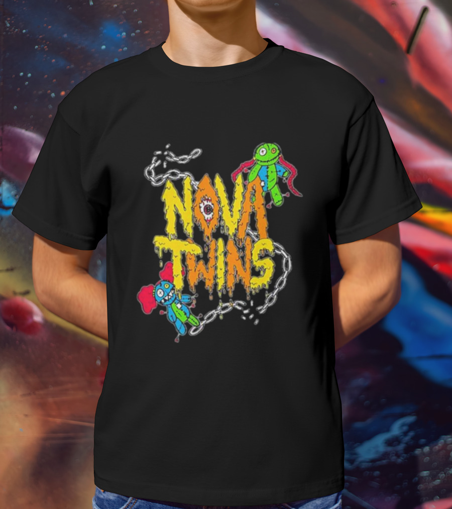 Nova Twins Voodoo Dolls With Chains And Colorful Characters T-Shirt