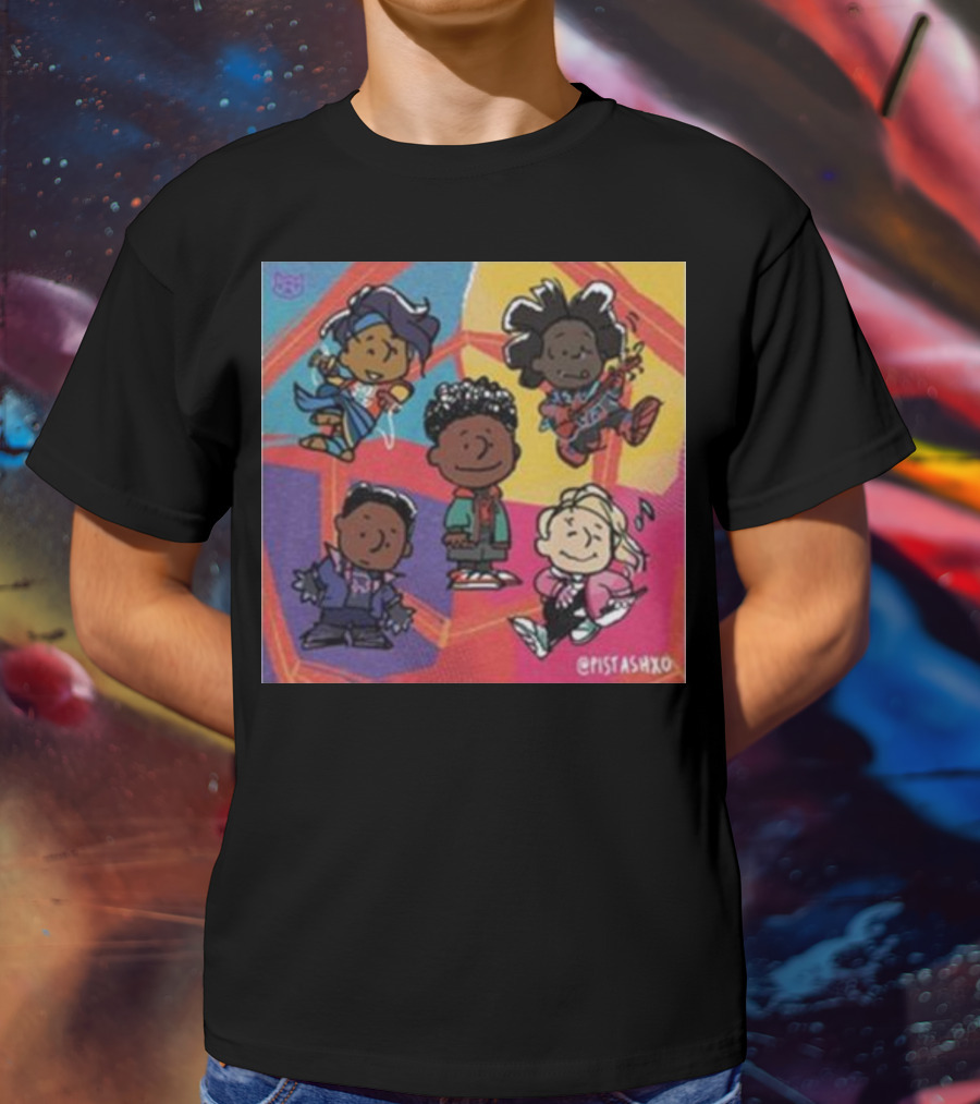 Peanuts Fanart Characters By Pistashxo With Vibrant Background T-Shirt