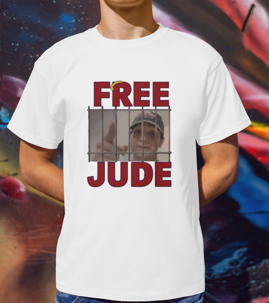 FREE JUDE Football Fan Behind Bars T-Shirt