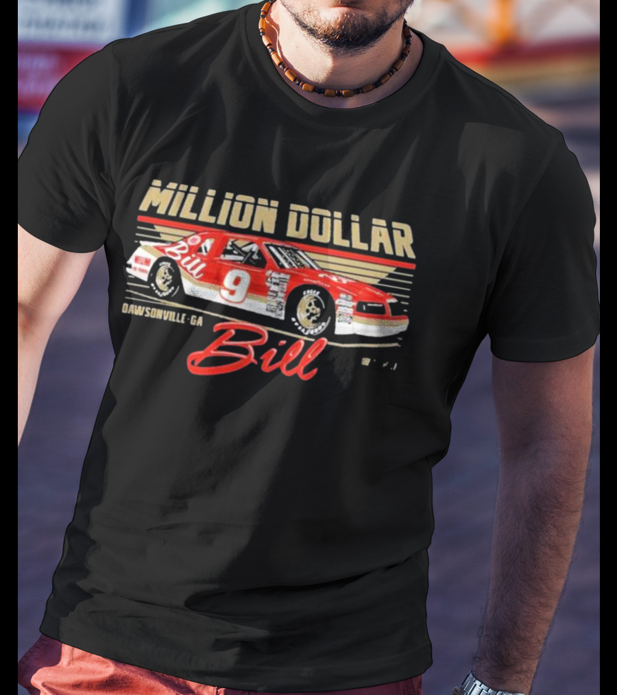 Million Dollar Bill Elliott Checkered Flag Sports Car Dawsonville GA T-Shirt