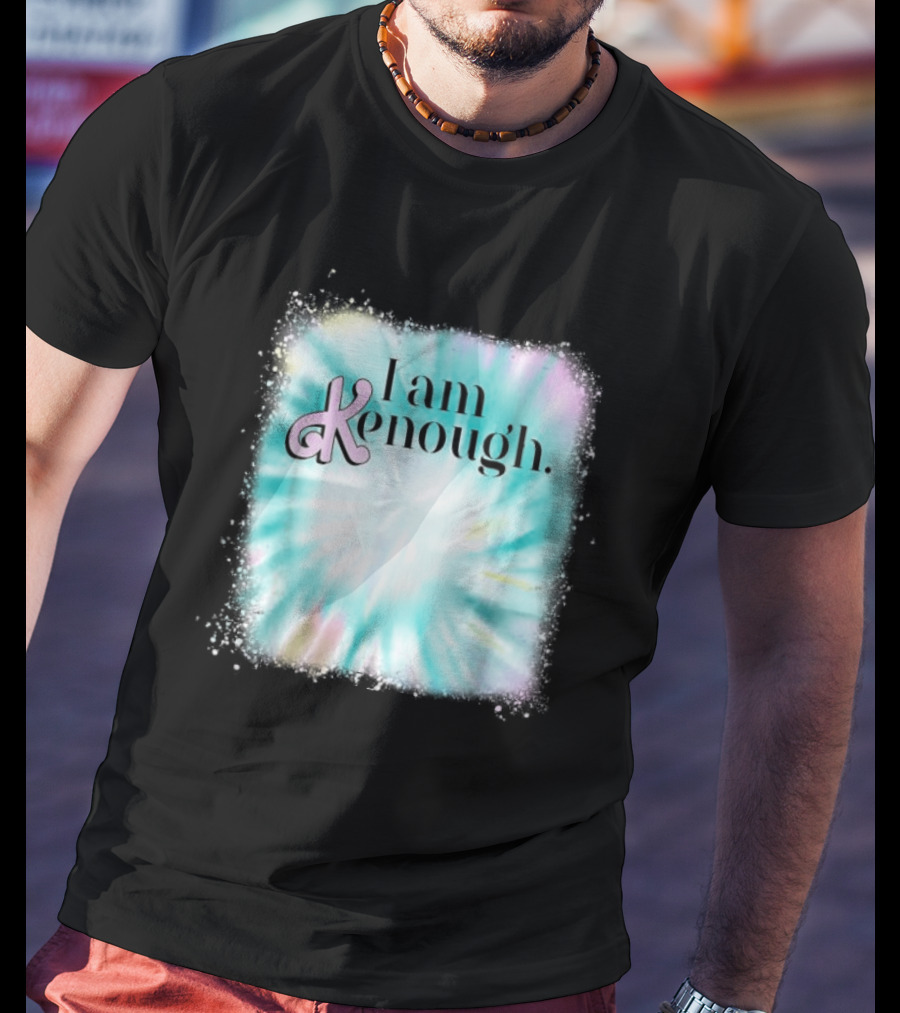 Pinky Ken I Am Ken Enough Tie-Dye Spiral Text T-Shirt