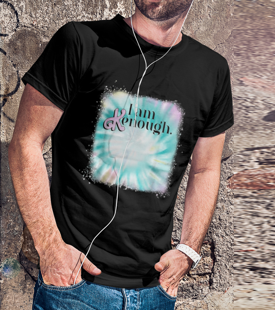 Pinky Ken I Am Ken Enough Tie-Dye Spiral Text T-Shirt