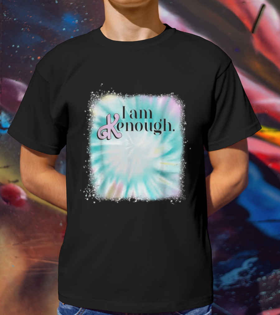 Pinky Ken I Am Ken Enough Tie-Dye Spiral Text T-Shirt