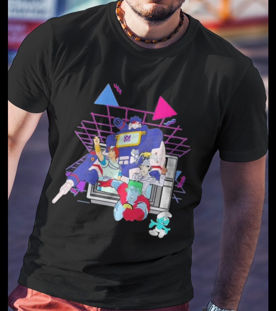 Retro Roll-Call From Iconic 80s Cartoon Heroes And Transforming Robot Adventures T-Shirt