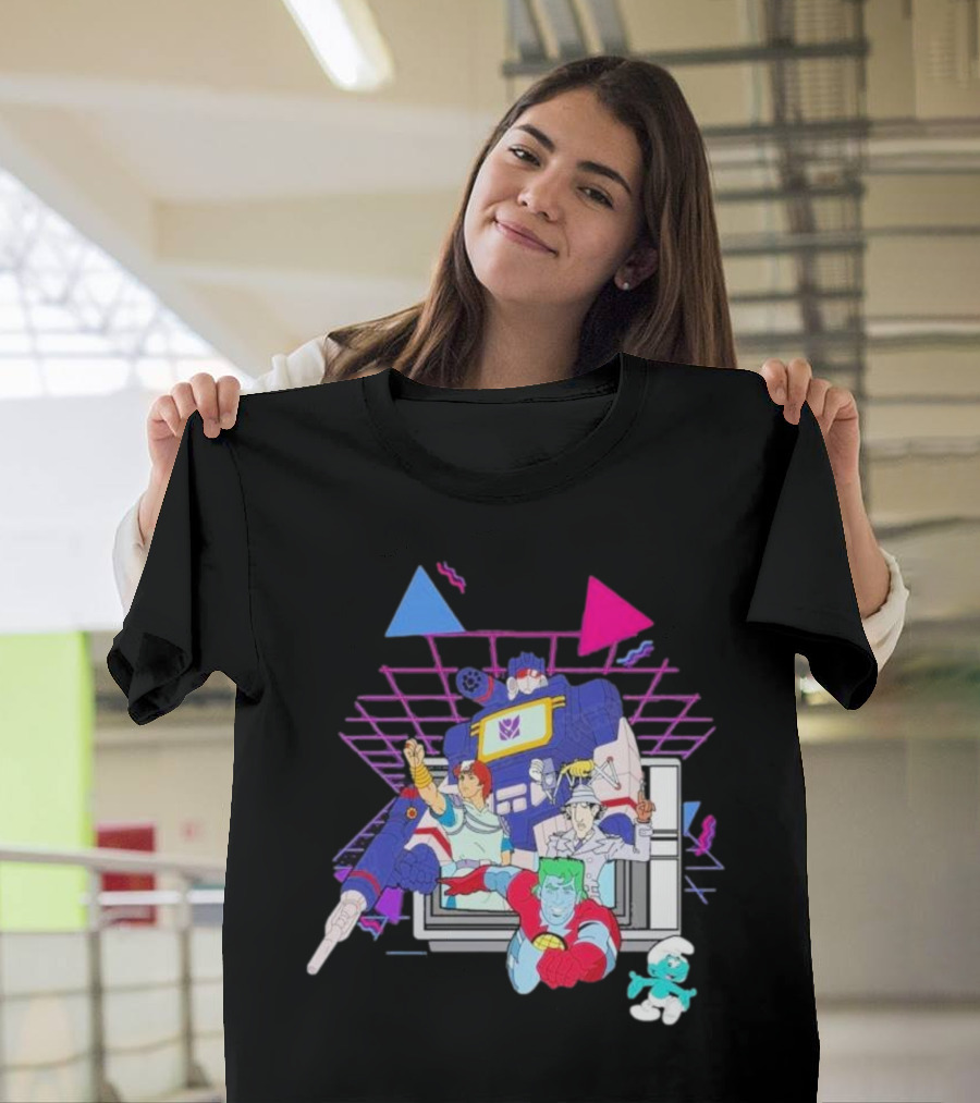 Retro Roll-Call From Iconic 80s Cartoon Heroes And Transforming Robot Adventures T-Shirt