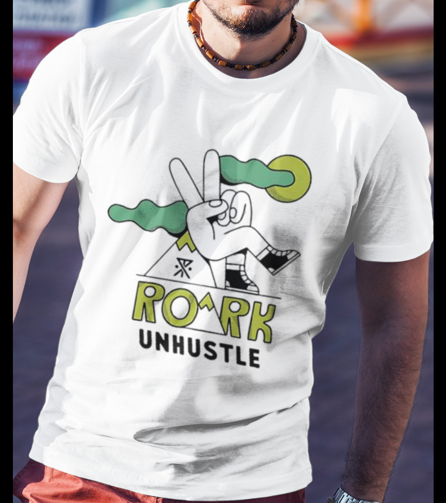 ROARK Unhustle Peace Sign Triangle Night Sky Moon T-Shirt