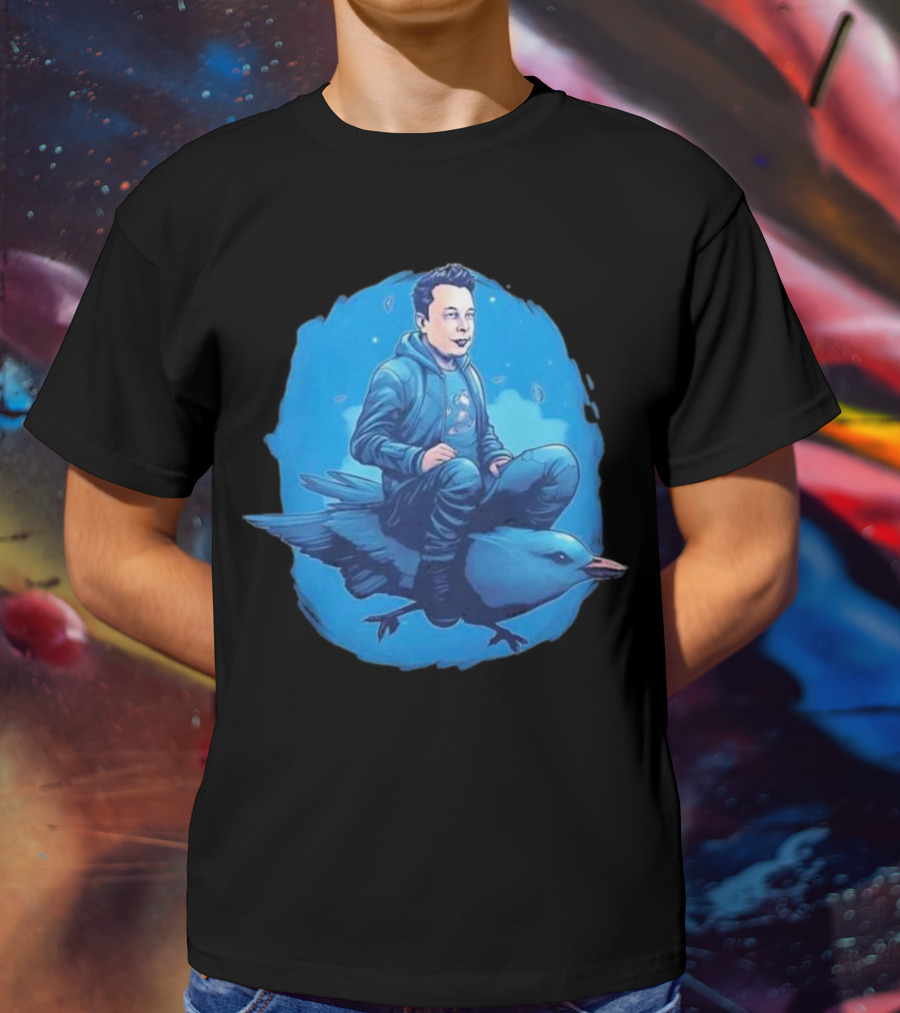 Twittering Along Flying Adventure With Bird Eccentric Tech T-Shirt